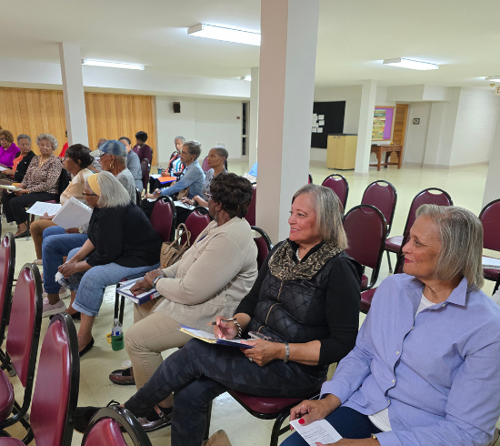 Alert Circle Members in meeting in church